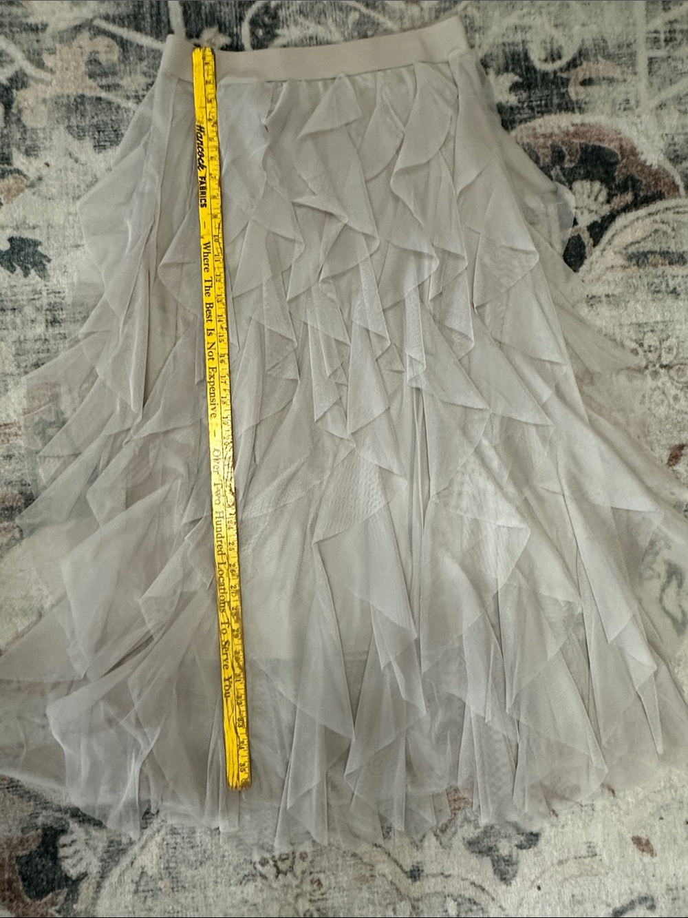 Cato Light Gray Layered Tulle Maxi Skirt
